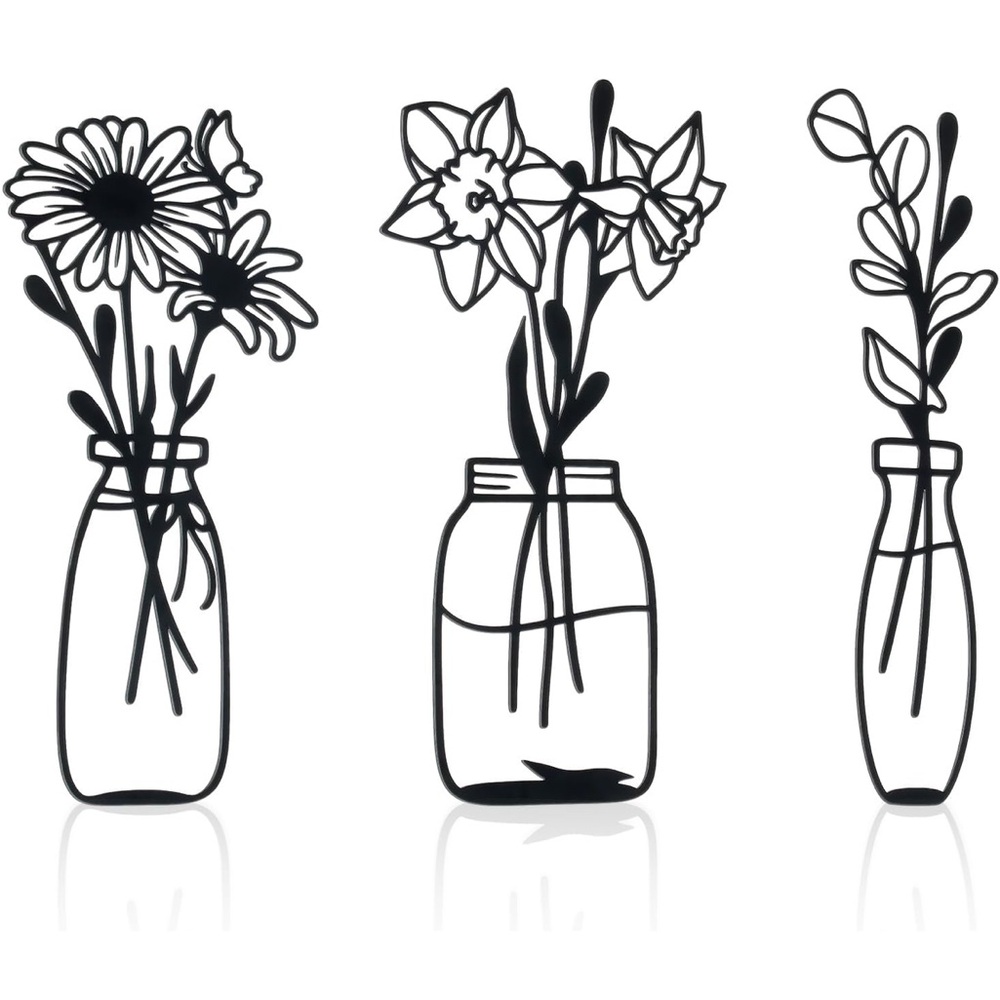 3 Piece Metal Floral Wall Decor